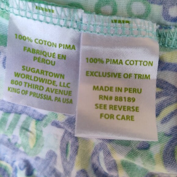 LILLY PULITZER Rossmore Keep It Current Poolside Blu Cotton Tunic TShirt Dress M - Picture 13 of 14